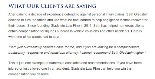 Personal Injury Attorney «Gladstein Law Firm, PLLC», reviews and photos