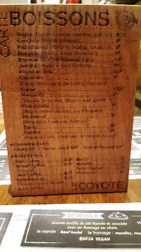 Le Coyote à Valenciennes menu