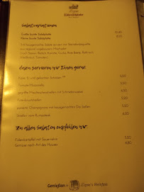 Menu / carte de Zipse Sinsheim-Weiler à Sinsheim