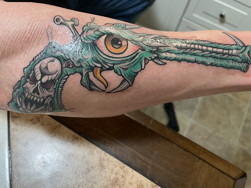 Explore bass tattoo ideas, creative tattoo ideas in Twentynine Palms, available at Hilltop Tattoo Company
