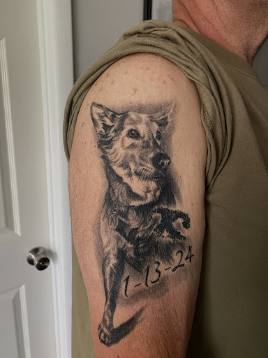 Explore lion chest tattoo ideas, creative tattoo ideas in Idaho Falls, available at Olson Ink Studios