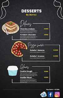Menu / carte de Pizza Bonici Valentin - Pizzeria châtillon le duc à Châtillon-le-Duc