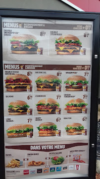 Menu du Burger King à Tarbes