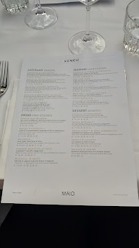 Carte du Maio Restaurant à Milan