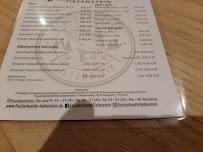 Restaurant Fischerhütte Tiefenstein à Görwihl (le menu)