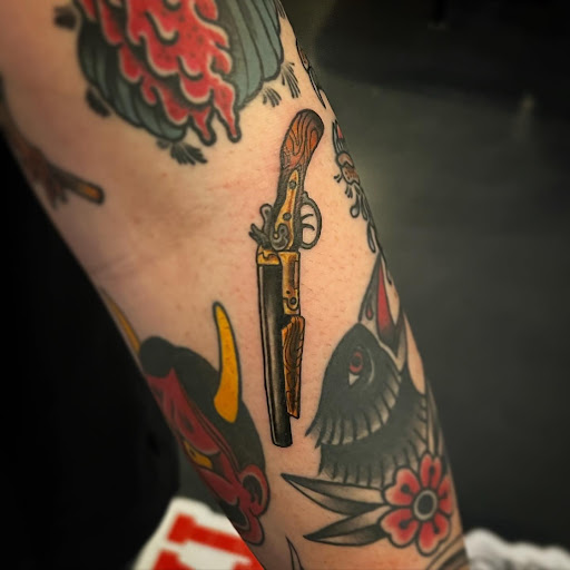 Explore small dog tattoos ideas, creative tattoo ideas in Ankeny, available at All Day Tattoo and Art Studio