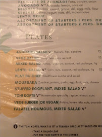 Restaurant VEGE à Paris menu