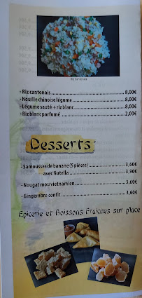 Restaurant asiatique Saveurs d'asie à Saint-Pierre-d'Oléron (la carte)