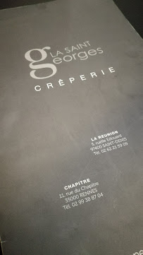 Carte du Crêperie La Saint Georges à Saint-Denis