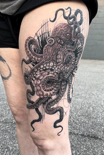 Explore cute neck tattoo ideas, creative tattoo ideas in Cuyahoga Falls, available at Black Moon Ink