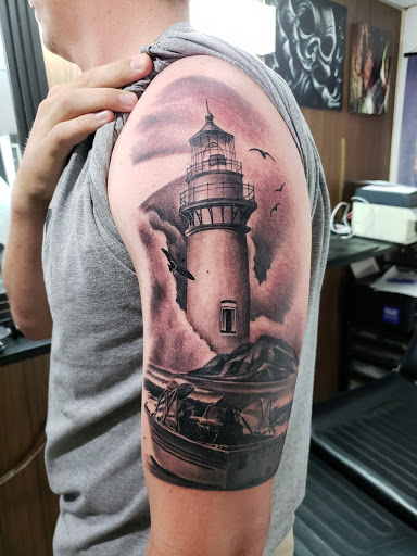 Explore his her matching tattoos ideas, creative tattoo ideas in Warren, available at Dark Horse Tattoo Co. LLC.