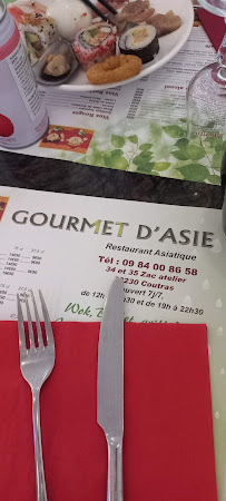 Carte du Gourmet D'Asie à Coutras