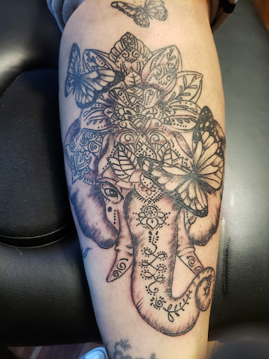 Explore dog portrait tattoo ideas, creative tattoo ideas in Salem, available at Body Graphix Tattoo Studio