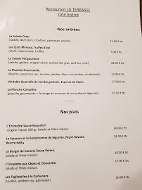 Menu du Restaurant La Terrasse à Périgueux