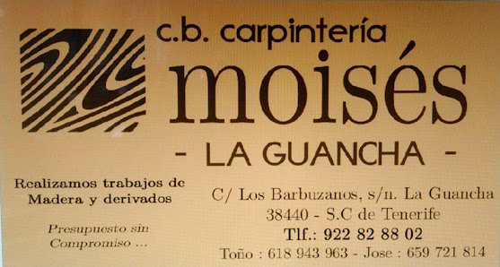 Carpintería Moises La Guacha C. los Barbuzanos, 38441 Las Longueras, Santa Cruz de Tenerife, España