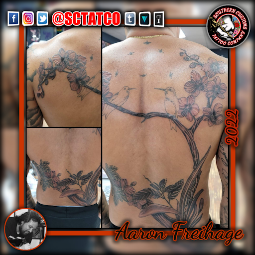 Explore paintbrush tattoo ideas, creative tattoo ideas in Fayetteville, available at Southern Customs Tattoo Company