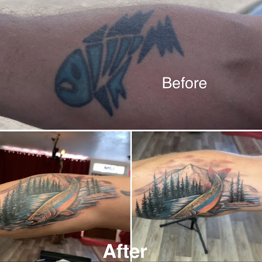 Explore chin tattoo ideas, creative tattoo ideas in Longview, available at Burning Rock Tattoo