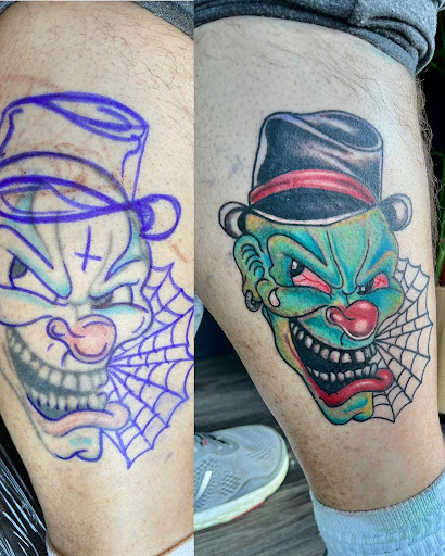 Explore portrait tattoo sleeve ideas, creative tattoo ideas in Fort Oglethorpe, available at The Helm Tattoo & Piercing