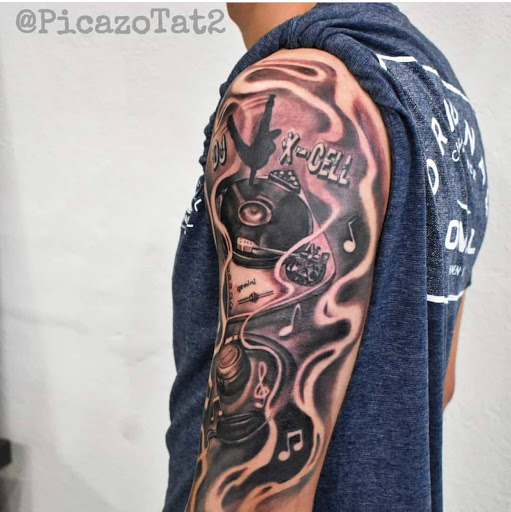 Explore comet tattoo ideas, creative tattoo ideas in Palm Desert, available at Picazo Tattoo Studio