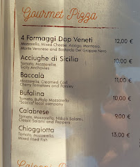 Menu du Ristorante Pizzeria Riva Vena à Chioggia