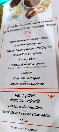 Restaurant U Spuntinu à L'Île-Rousse menu