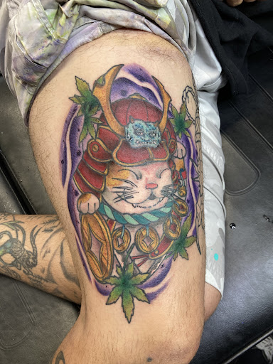 Explore american sleeve tattoo ideas, creative tattoo ideas in Bullhead City, available at Smoke and Dagger Tattoo