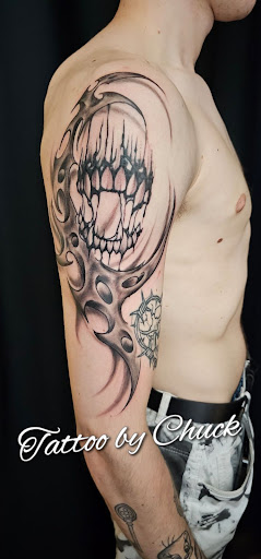 Explore thigh tattoo ideas for females, creative tattoo ideas in San Tan Valley, available at Frontier Tattoo Company