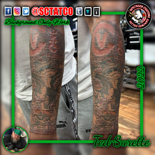 Explore money tattoos ideas, creative tattoo ideas in Fayetteville, available at Southern Customs Tattoo Company
