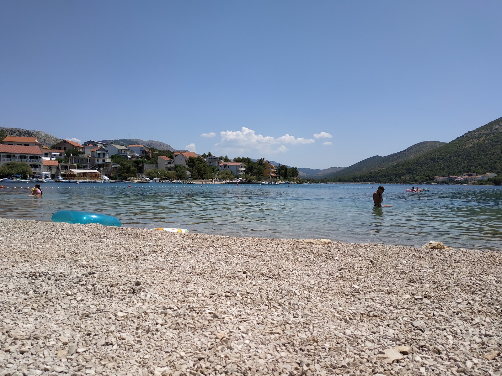 Photo of Banovci beach with turquoise pure water surface