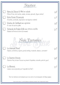 Carte du Restaurant La Note Bleue à Toulon