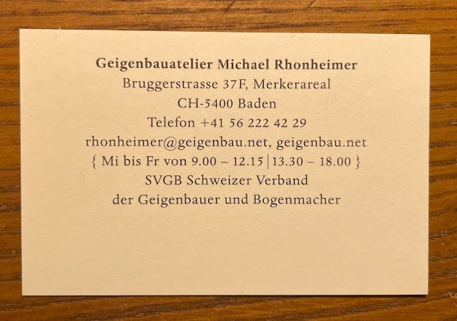 Rezensionen über Geigenbauatelier Michael Rhonheimer in Baden - Musikgeschäft