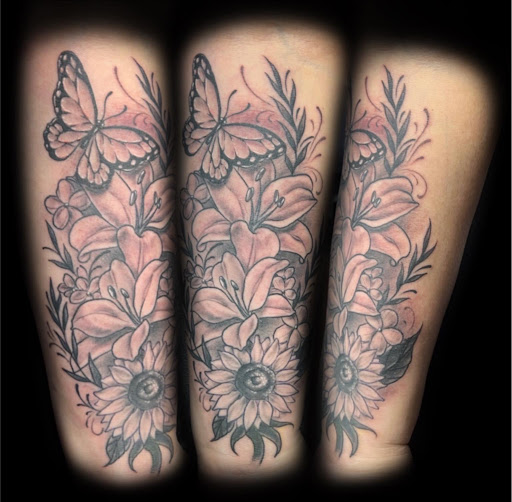 Explore calf tattoo ideas for men, creative tattoo ideas in Peckville, available at Silver Fox Tattoos