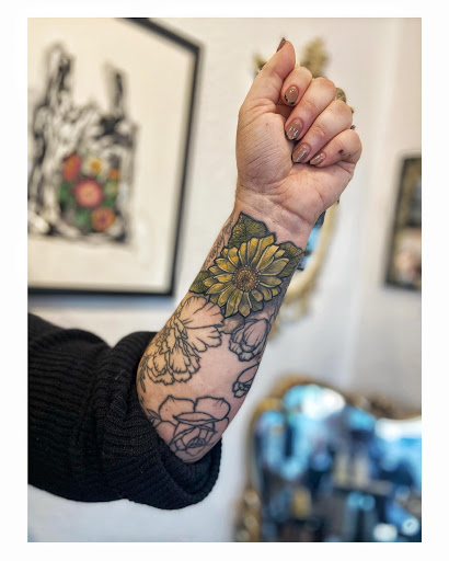 Explore guitarist tattoo ideas, creative tattoo ideas in Moline, available at ARTIST AIMEE TATTOOS - AF Tattoo Studio