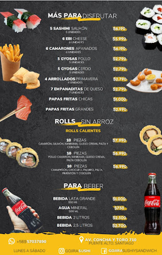 Opinii despre Gojira Sushi & Sandwich 710 în Puente Alto - Restaurante