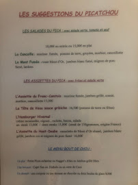 Menu / carte de Le Picatchou à Avilley