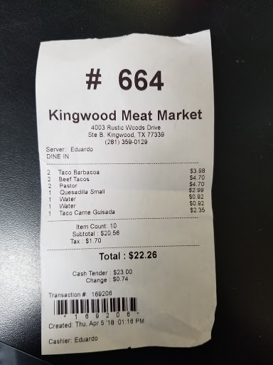 Butcher Shop «Kingwood Meat Market», reviews and photos, 4003 Rustic Woods Dr, Kingwood, TX 77339, USA