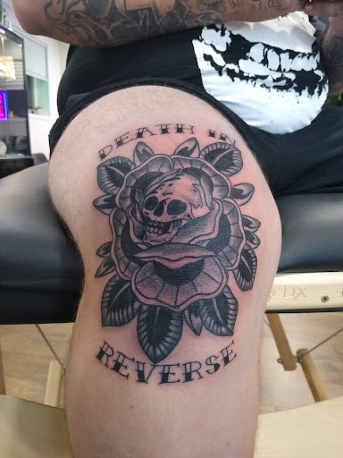 Explore mountaineering tattoo ideas, creative tattoo ideas in New Braunfels, available at To The Moon Tattoo Studio