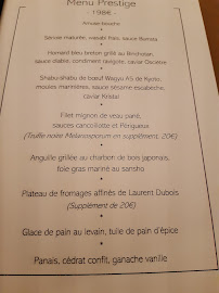 Restaurant français Neige d'été à Paris (la carte)
