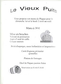 Carte du Restaurant Le Vieux Puits à Surgères