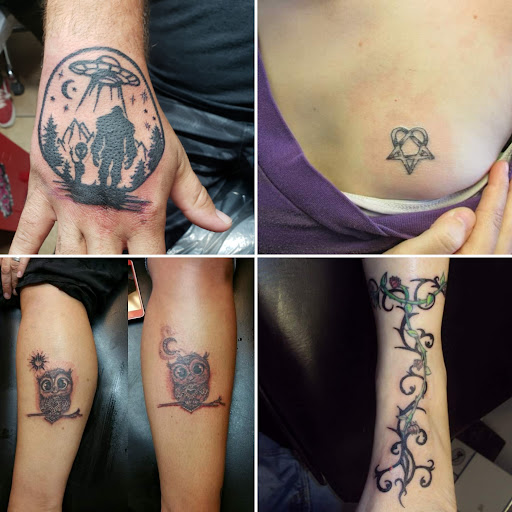 Explore initial tattoos ideas, creative tattoo ideas in Elko, available at Tom Custom Tattoos and Body Piercing Studio
