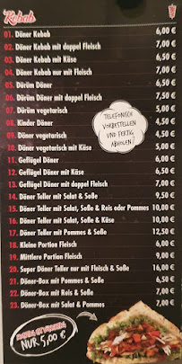 Carte du Sultan Döner à Lübeck