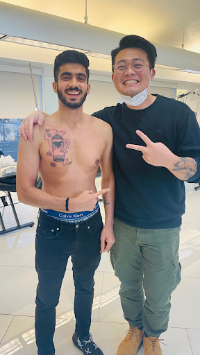 Explore italian tattoo ideas, creative tattoo ideas in Orange, available at Baron Art Tattoo