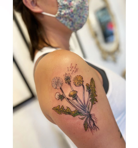 Explore sleeve cover up tattoo ideas, creative tattoo ideas in Moline, available at ARTIST AIMEE TATTOOS - AF Tattoo Studio