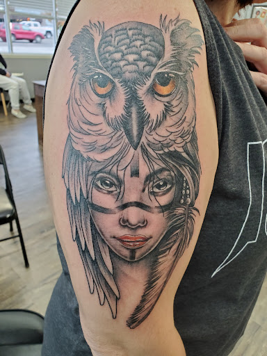 Explore front shoulder tattoo ideas, creative tattoo ideas in Niles, available at 1st Order Tattoo Co