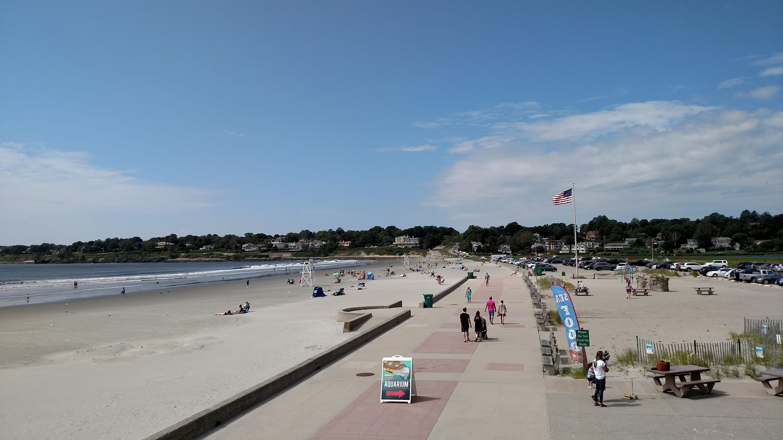 Photo of Easton's Beach with turquoise water surface