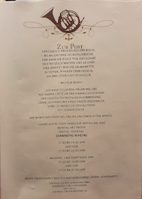 Menu du Zur Post à Ravensburg