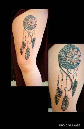 Explore space filler tattoo ideas, creative tattoo ideas in Stowe, available at World Famous Monkey House Customs