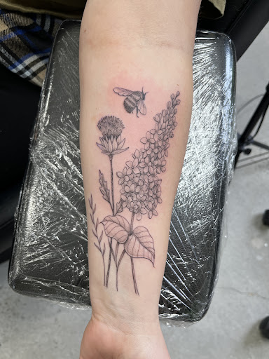 Explore mercury tattoo ideas, creative tattoo ideas in Charlotte, available at Gilded Unicorn Tattoo Parlor