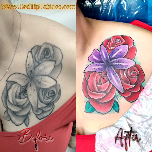 Explore crystal name tattoo ideas, creative tattoo ideas in Springfield, available at Red Tip Tattoos