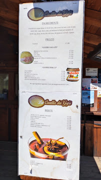 Menu / carte de La Casetta Dei Gofri à Pragelato-Ruà